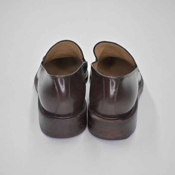 Vtg GUCCI Horsebit Loafers Womens Sz 7 Brown Leather Gold Round Toe Slip On 90s - Picture 4 of 12